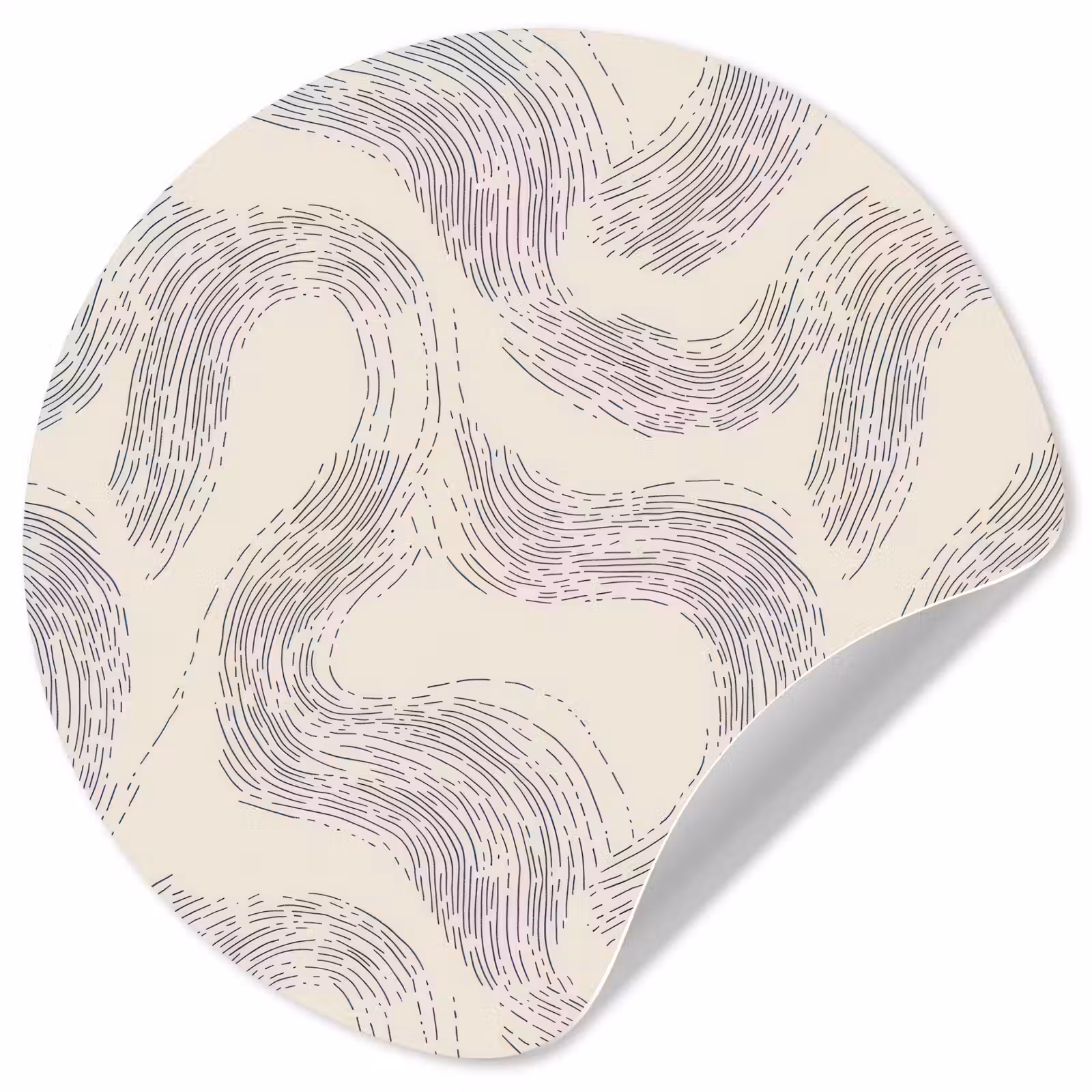 Behangcirkel - Lijnen - Patroon - Beige - Minimalistisch — 1