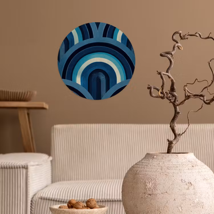 Behangcirkel - Bogen - Geometrisch - Patroon - Blauw - Retro — 2