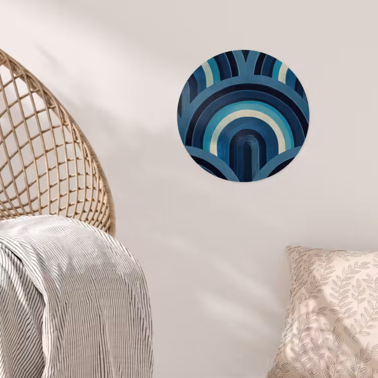 Behangcirkel - Bogen - Geometrisch - Patroon - Blauw - Retro — 5