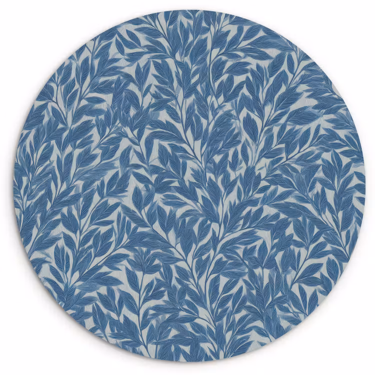 Muurcirkel - Bladeren - Klassiek - Patroon - Donkerblauw - Vintage — 1