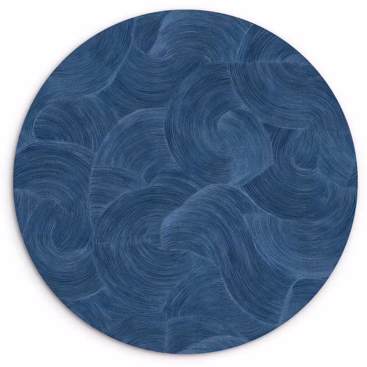 Muurcirkel - Golven - Textuur - Patroon - Blauw — 1