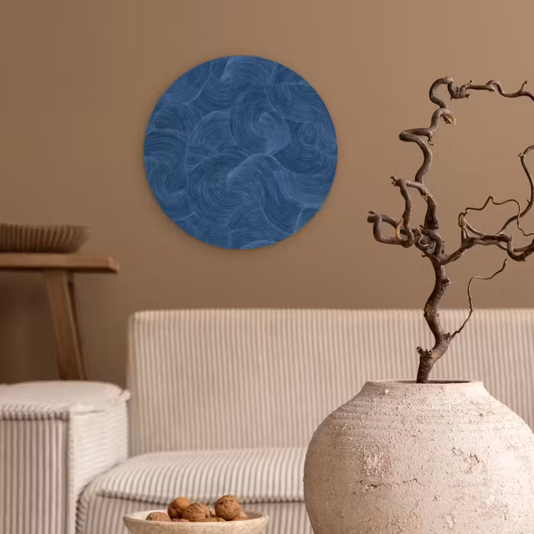 Muurcirkel - Golven - Textuur - Patroon - Blauw — 2