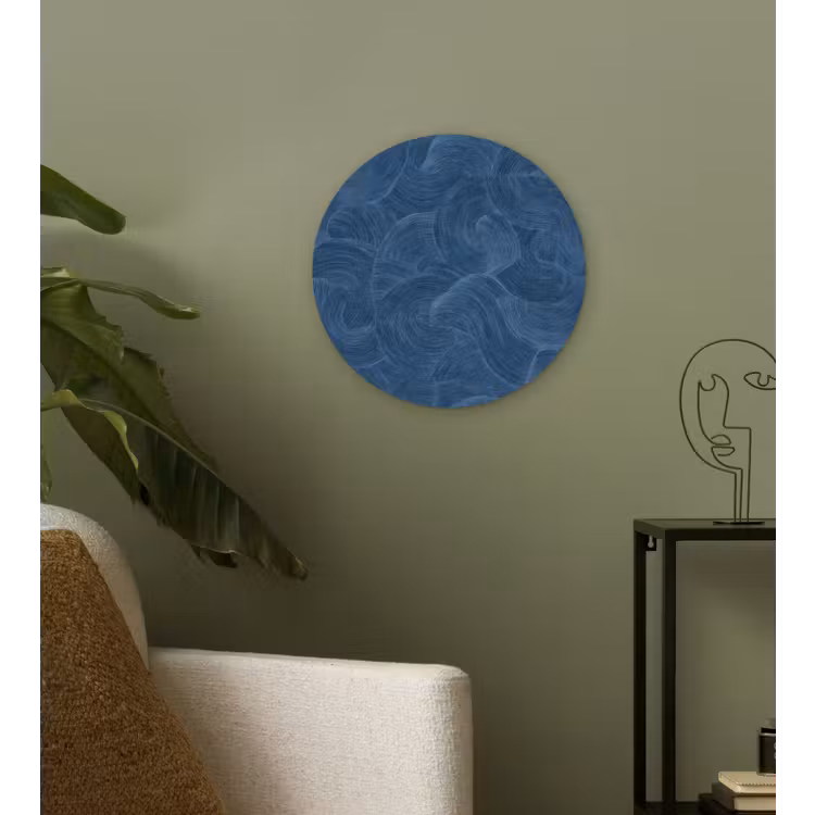 Muurcirkel - Golven - Textuur - Patroon - Blauw — 3