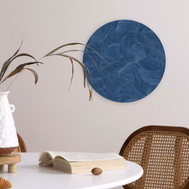 Muurcirkel - Golven - Textuur - Patroon - Blauw — 4