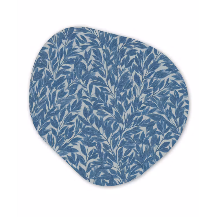 Organisch schilderij - Forex - Bladeren - Klassiek - Patroon - Donkerblauw - Vintage — 1