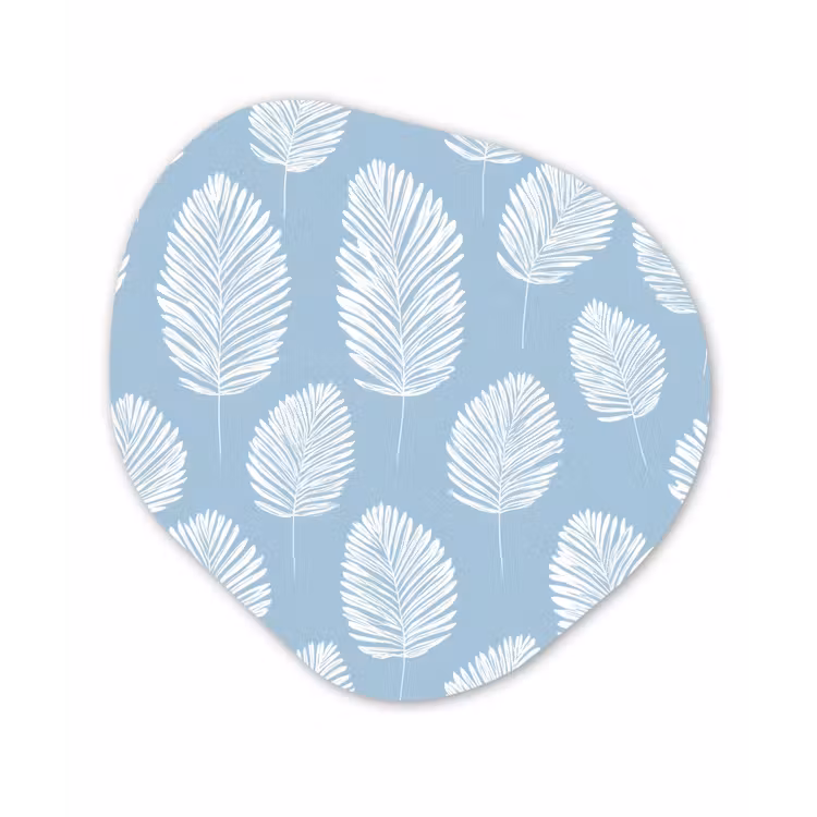 Organisch schilderij - Forex - Palmbladeren - Naadloos - Patroon - Pastelblauw — 1
