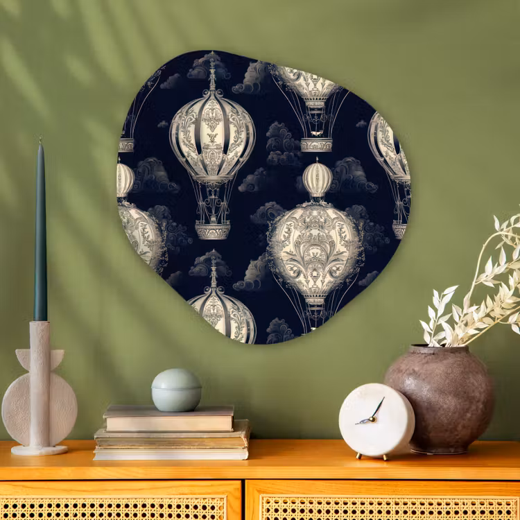 Organische schilderij - Aluminium - Luchtballonnen - Wolken - Patroon - Donkerblauw — 2