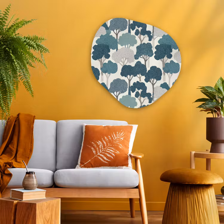 Organische schilderij - Aluminium - Modern - Bomen - Bos - Patroon - Blauw — 3