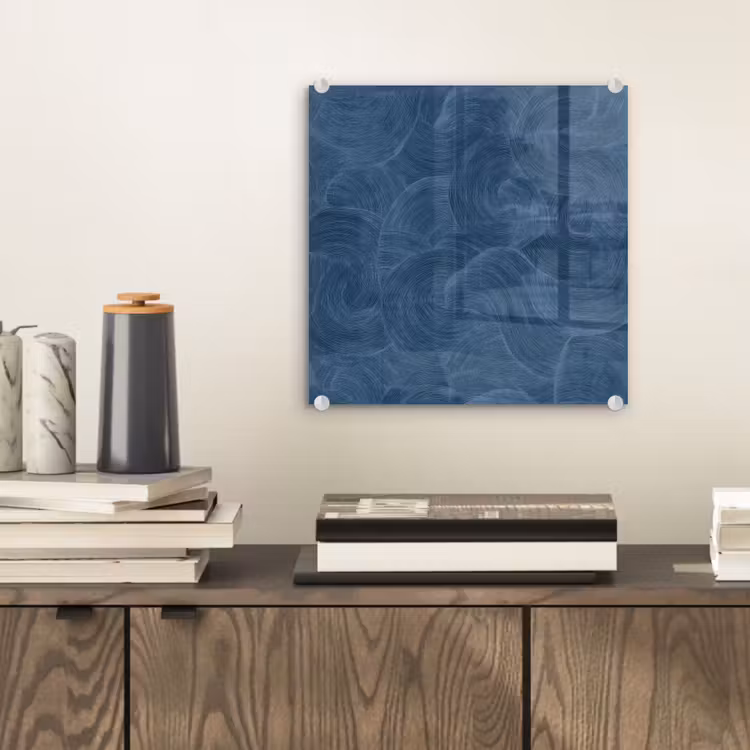 Glas schilderij - Golven - Textuur - Patroon - Blauw — 2