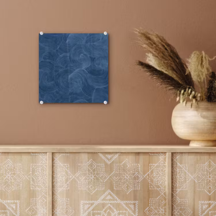 Glas schilderij - Golven - Textuur - Patroon - Blauw — 6