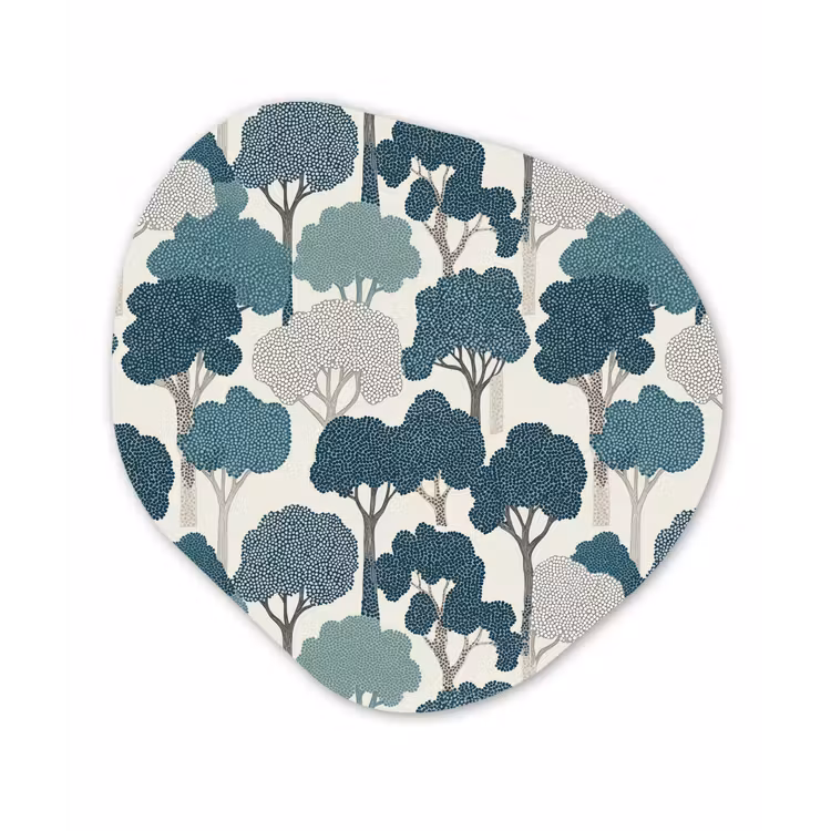 Organisch schilderij - Forex - Modern - Bomen - Bos - Patroon - Blauw — 1