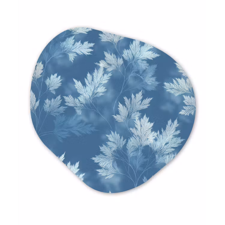 Organisch schilderij - Forex - Varen - Botanisch - Patroon - Grijsblauw — 1