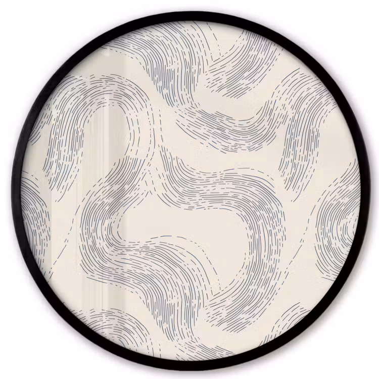 Ronde fotolijst - Lijnen - Patroon - Beige - Minimalistisch — 1
