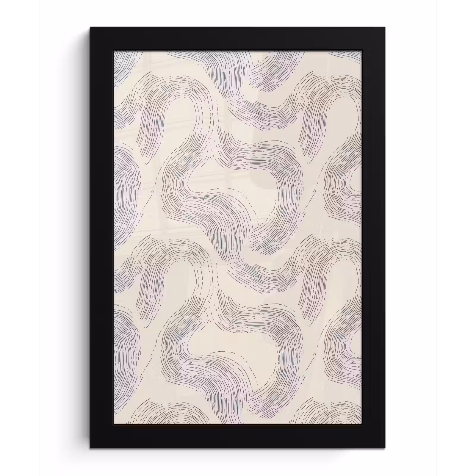 Poster met lijst - Lijnen - Patroon - Beige - Minimalistisch — 1