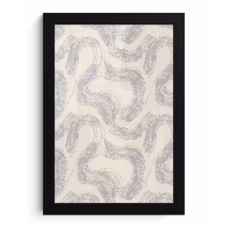 Poster met lijst - Lijnen - Patroon - Beige - Minimalistisch — 1