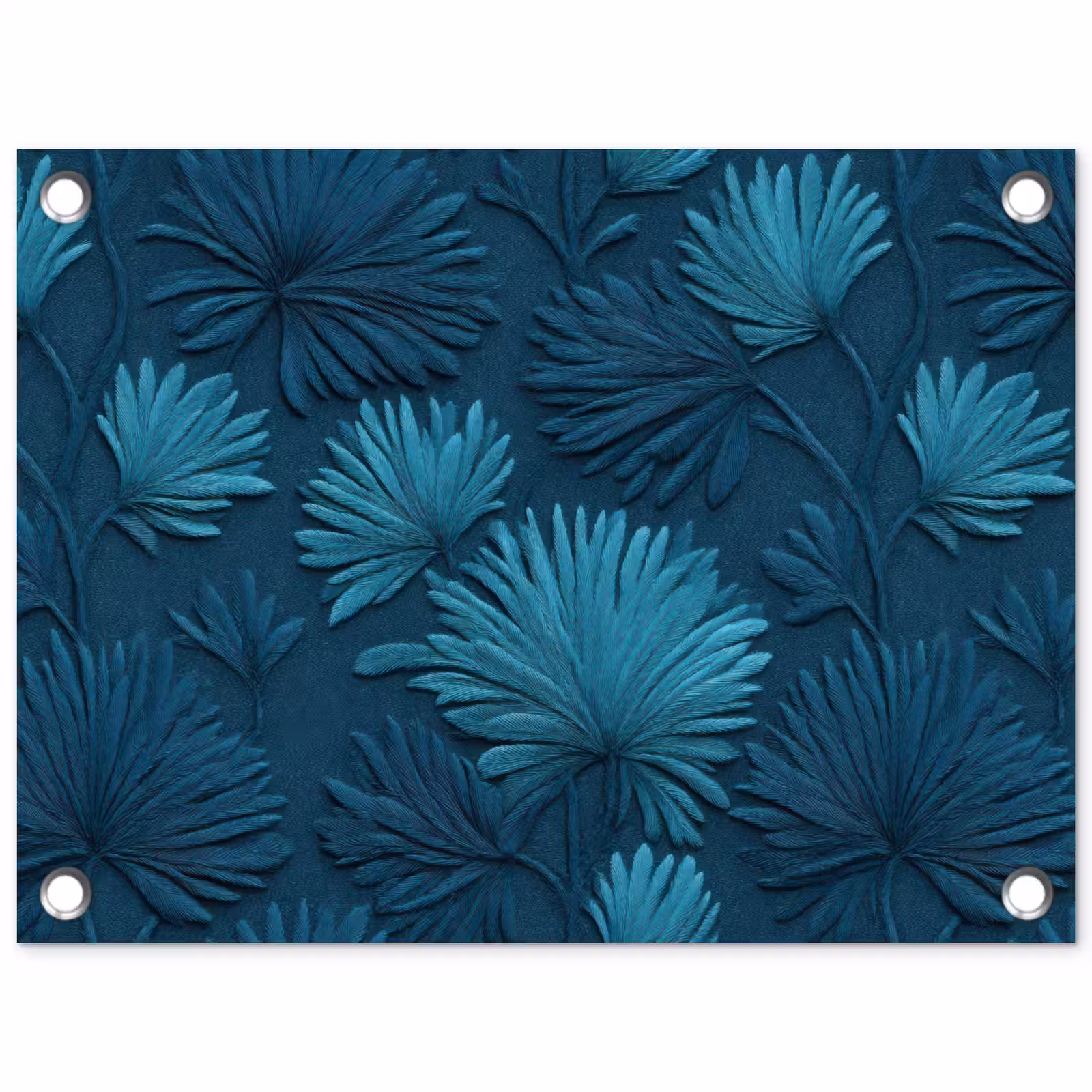 Tuinposter - Bladeren - Reliëf - Patroon - Oceaanblauw - Modern — 1