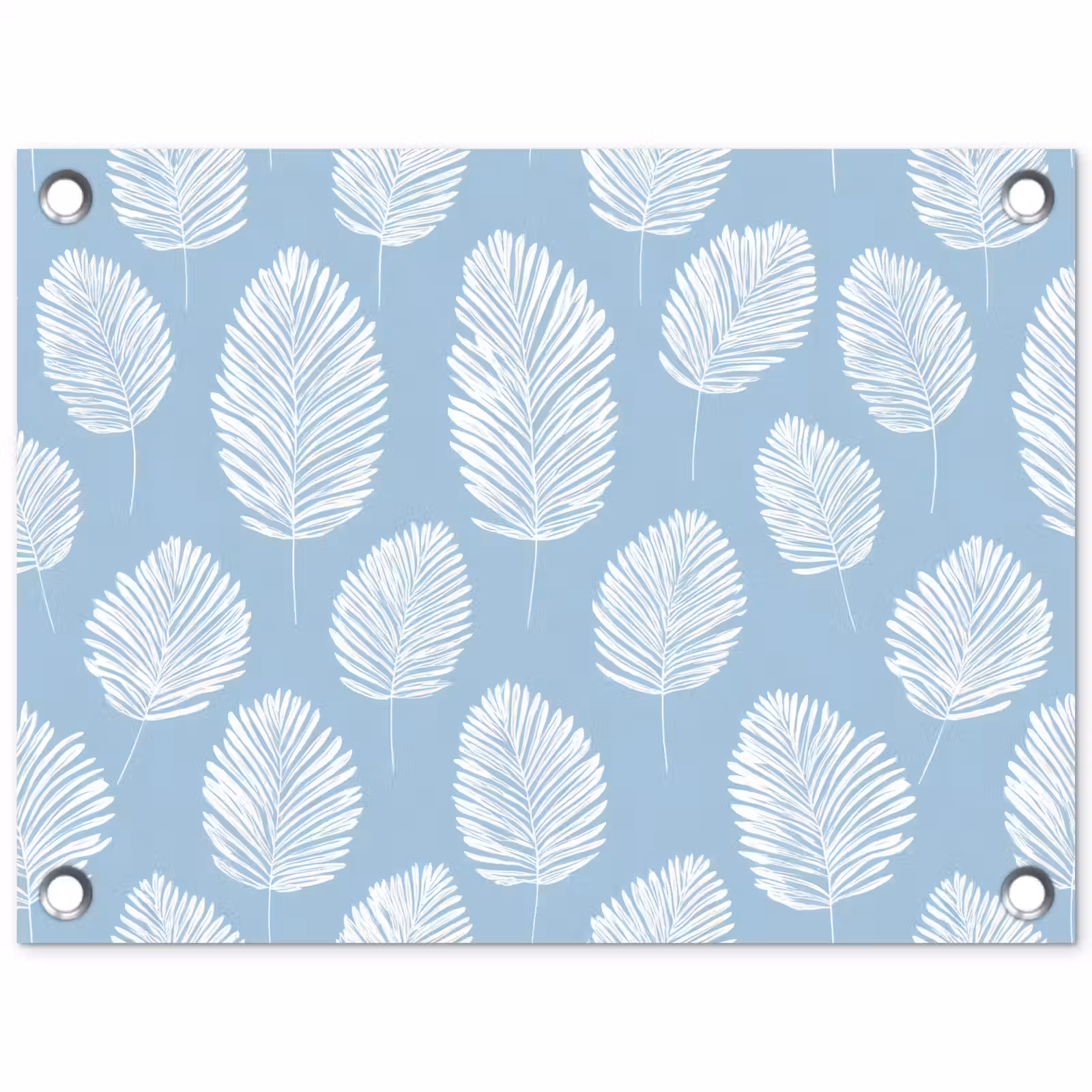 Tuinposter - Palmbladeren - Naadloos - Patroon - Pastelblauw — 1