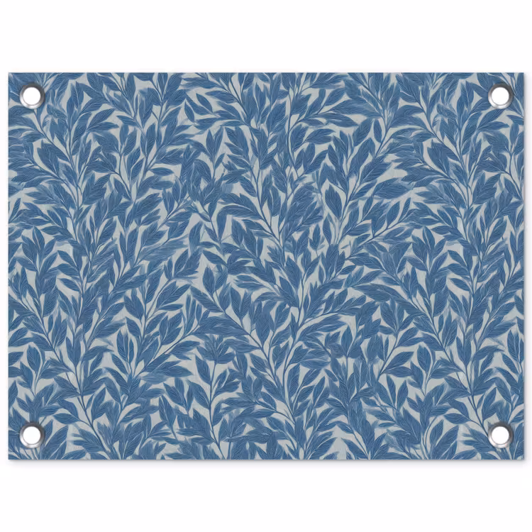 Tuinposter - Bladeren - Klassiek - Patroon - Donkerblauw - Vintage — 1