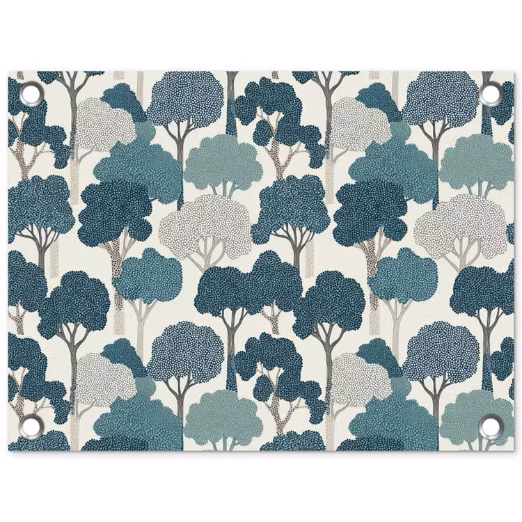 Tuinposter - Modern - Bomen - Bos - Patroon - Blauw — 1
