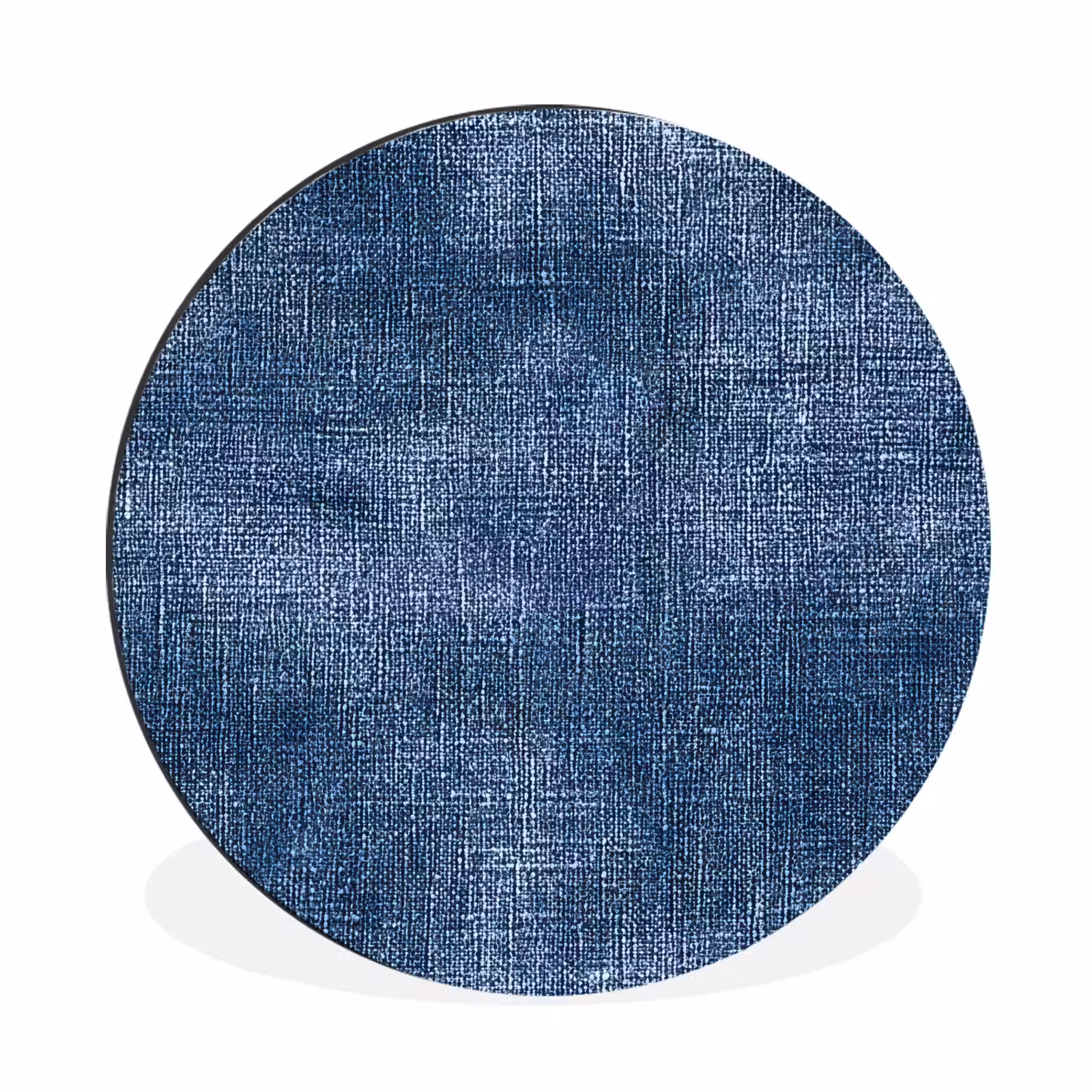 Wandcirkel - Aluminium - Linnen - Textuur - Patroon - Denim - Rustiek — 1