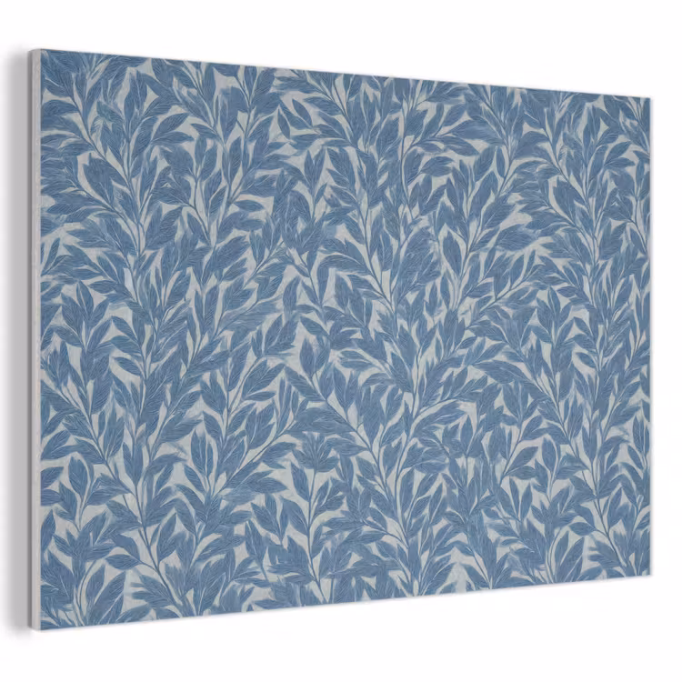 Akoestisch schilderij - Bladeren - Klassiek - Patroon - Donkerblauw - Vintage — 1