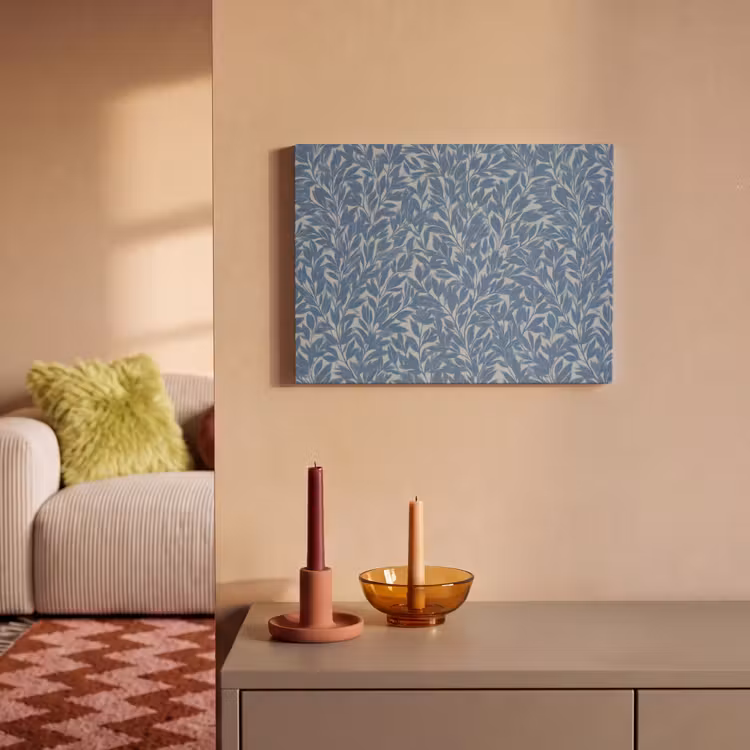 Akoestisch schilderij - Bladeren - Klassiek - Patroon - Donkerblauw - Vintage — 2
