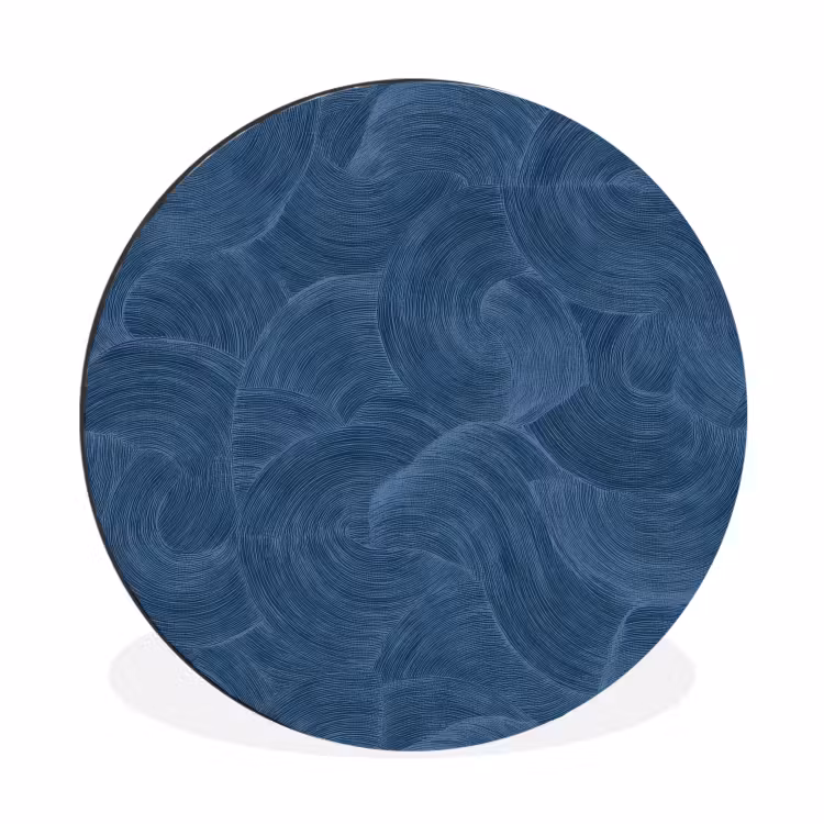 Wandcirkel - Aluminium - Golven - Textuur - Patroon - Blauw — 1