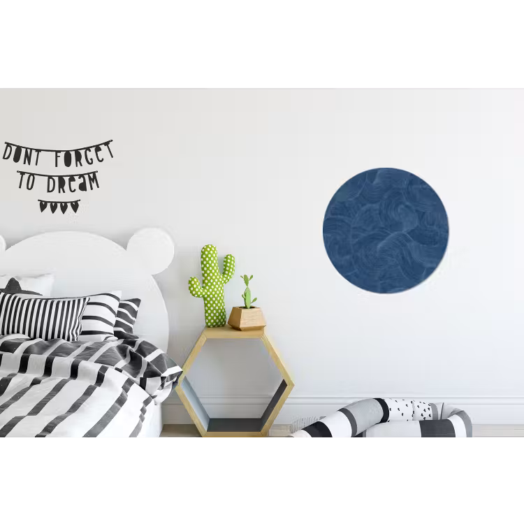 Wandcirkel - Aluminium - Golven - Textuur - Patroon - Blauw — 5