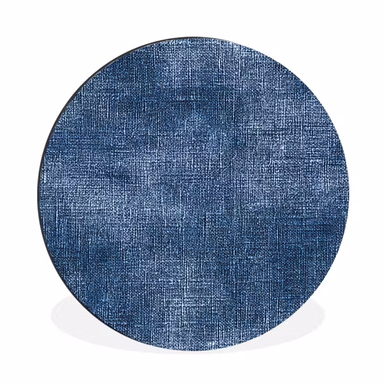 Wandcirkel - Aluminium - Linnen - Textuur - Patroon - Denim - Rustiek — 1