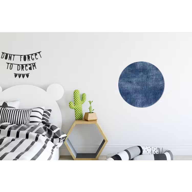 Wandcirkel - Aluminium - Linnen - Textuur - Patroon - Denim - Rustiek — 5