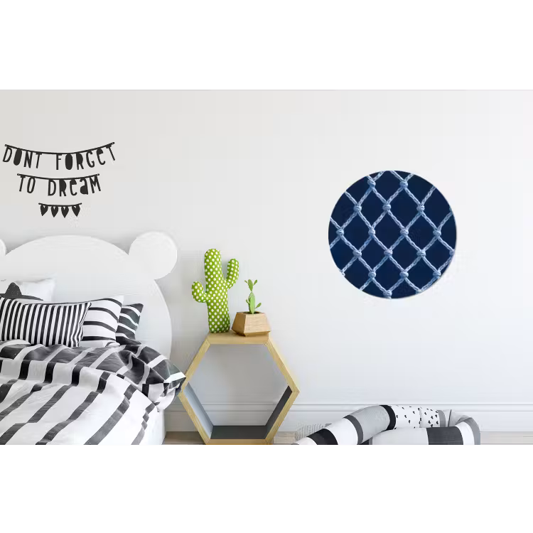 Wandcirkel - Aluminium - Visnet - Touw - Patroon - Marineblauw — 5