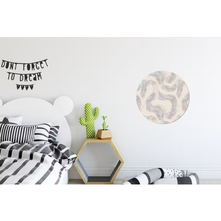 Wandcirkel - Aluminium - Lijnen - Patroon - Beige - Minimalistisch — 5