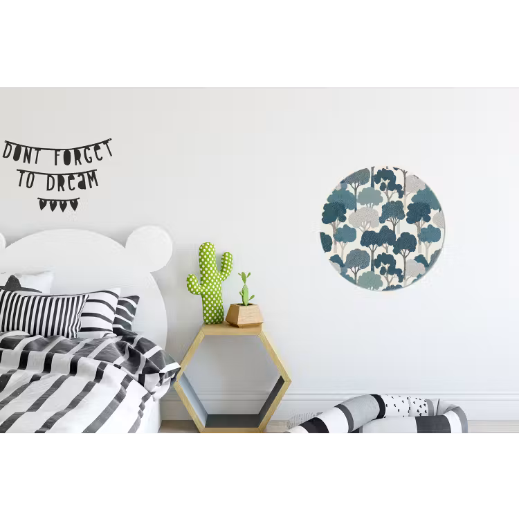 Wandcirkel - Aluminium - Modern - Bomen - Bos - Patroon - Blauw — 5
