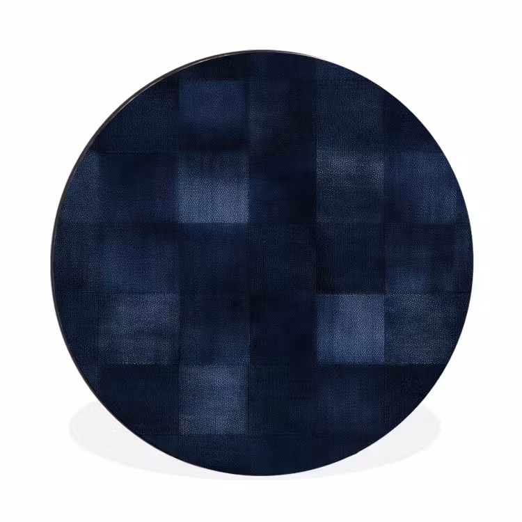 Wandcirkel - Aluminium - Patroon - Ruit - Marineblauw — 1