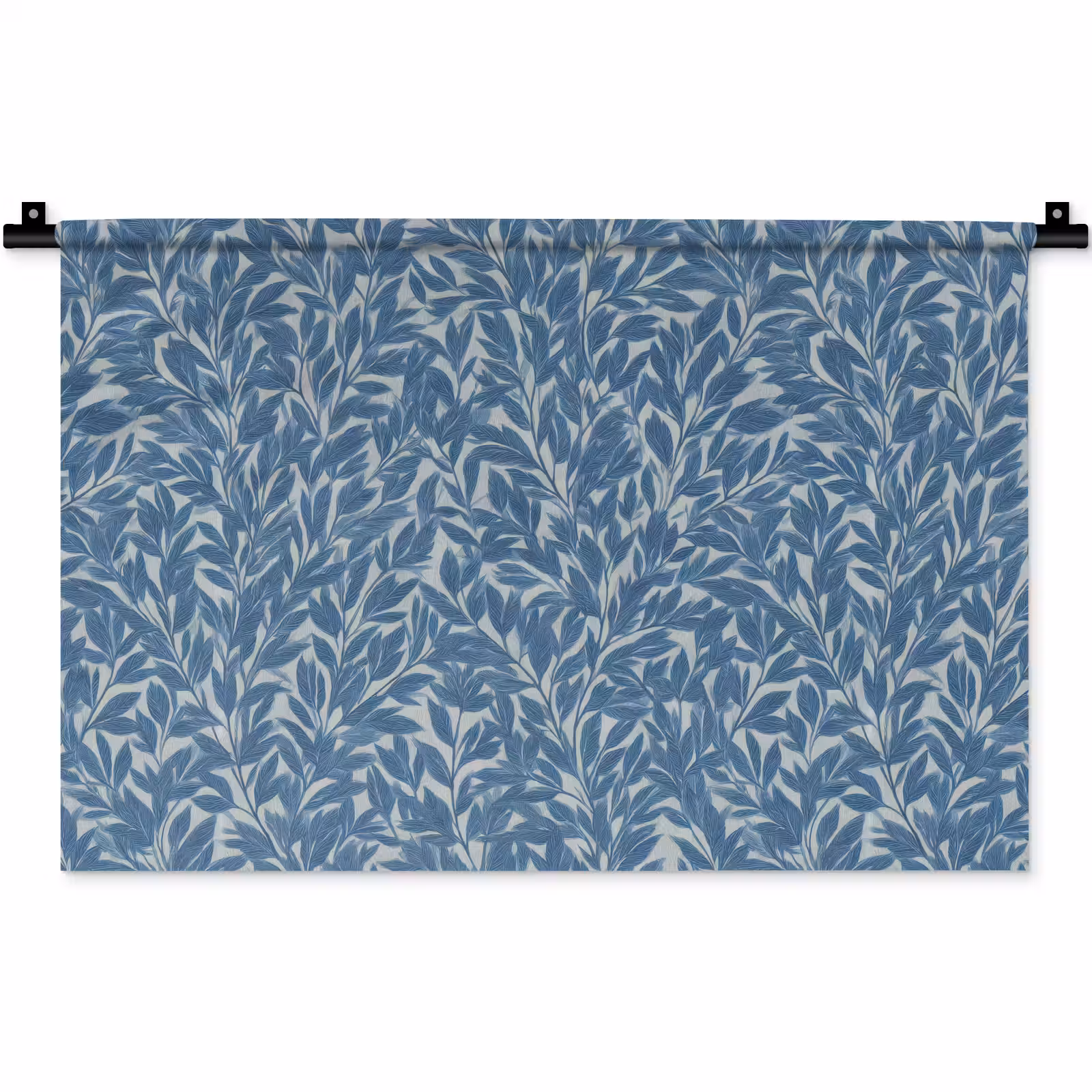 Wandkleed - Bladeren - Klassiek - Patroon - Donkerblauw - Vintage — 1
