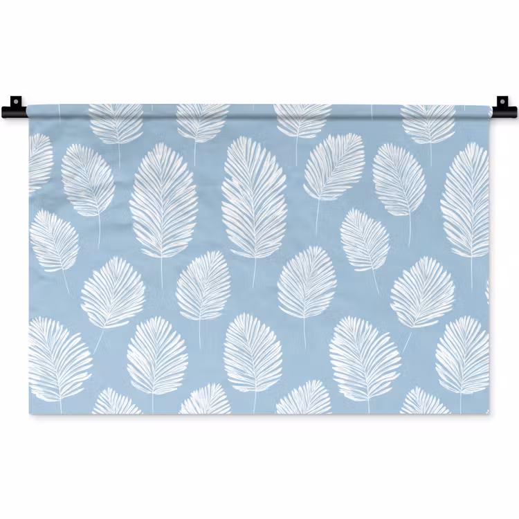 Wandkleed - Palmbladeren - Naadloos - Patroon - Pastelblauw — 1
