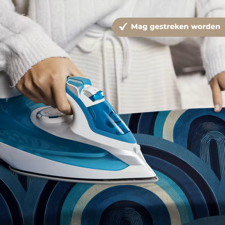 Wandkleed - Bogen - Geometrisch - Patroon - Blauw - Retro — 6