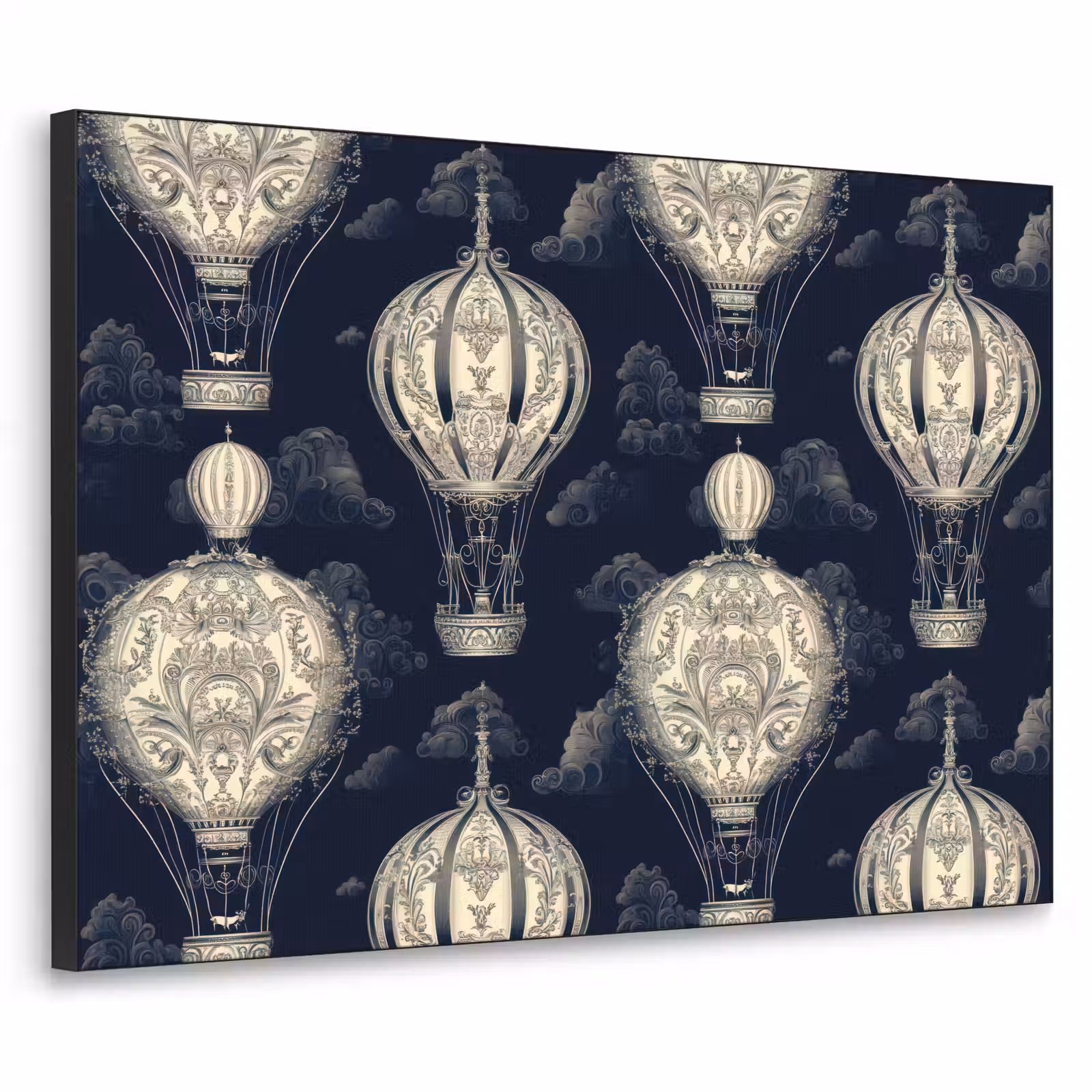 Art Frame - Luchtballonnen - Wolken - Patroon - Donkerblauw — 1