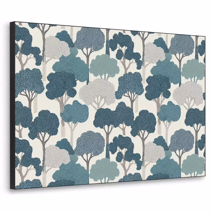 Art Frame - Modern - Bomen - Bos - Patroon - Blauw — 1