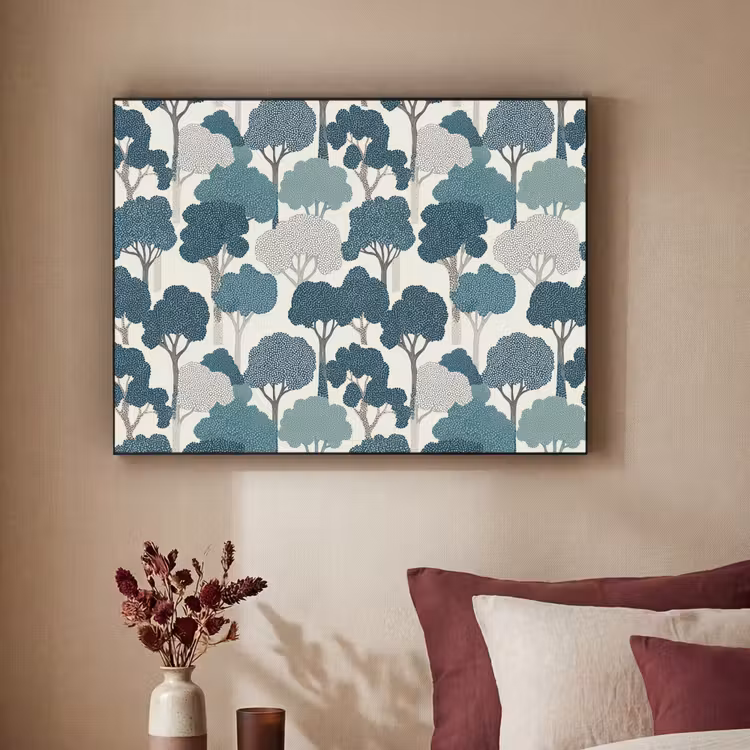 Art Frame - Modern - Bomen - Bos - Patroon - Blauw — 3