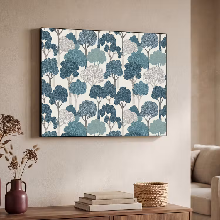Art Frame - Modern - Bomen - Bos - Patroon - Blauw — 7