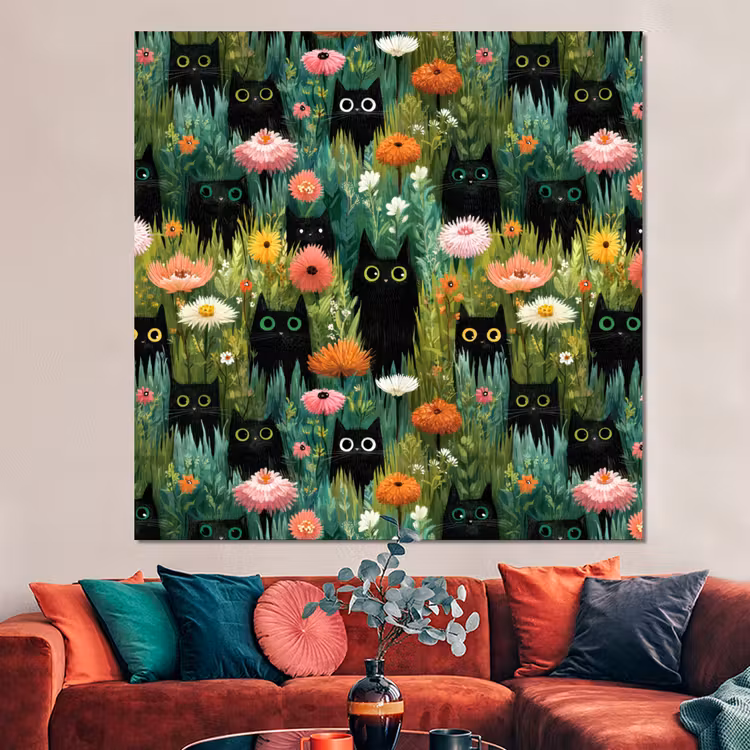 Forex - Katten - Bloemen - Kleurrijk — 3