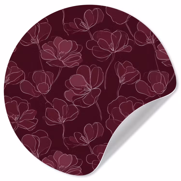 Behangcirkel - Bloemen - Patroon - Bordeauxrood