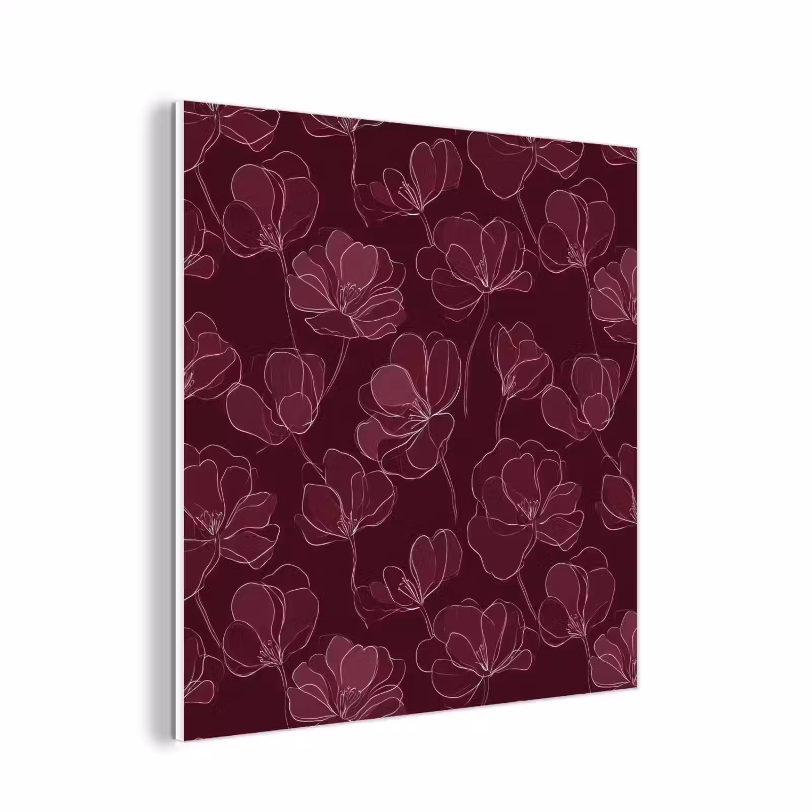 Forex - Bloemen - Patroon - Bordeauxrood — 1