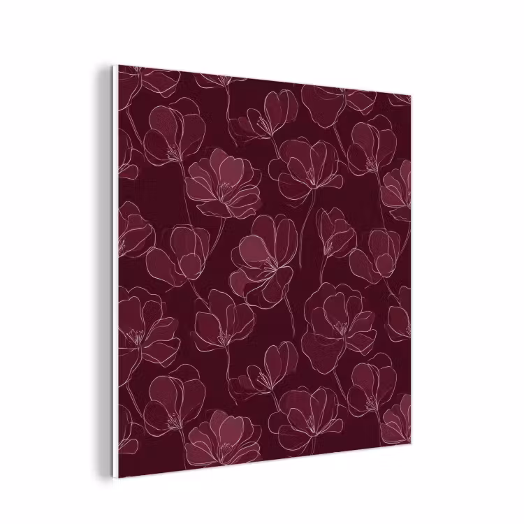 Forex - Bloemen - Patroon - Bordeauxrood — 1