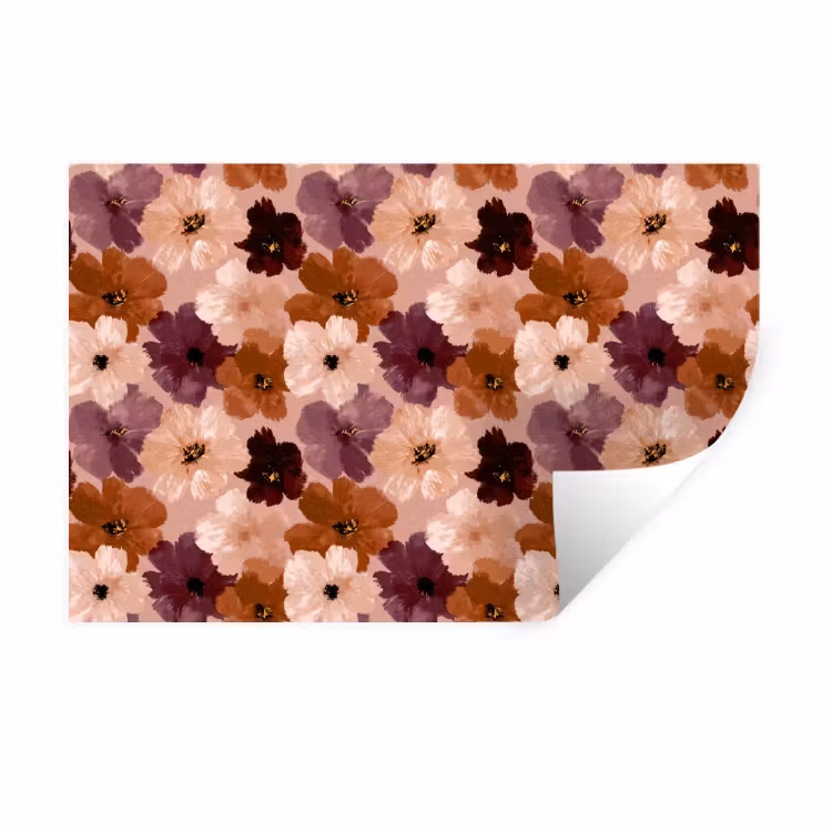 Muursticker - Bloemen - Abstract - Aardetinten