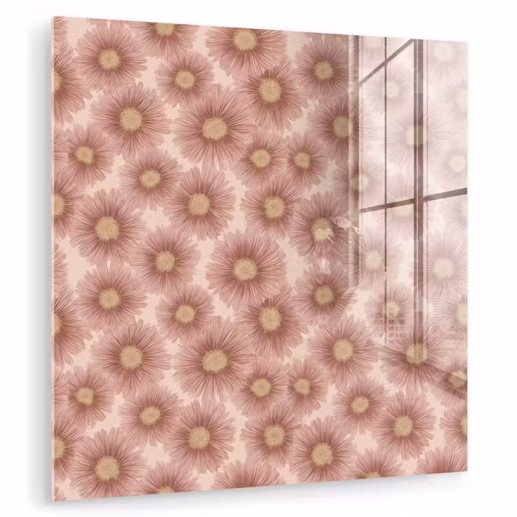 Glas schilderij - Gerbera - Bloemen - Roze