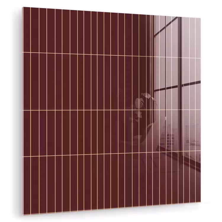 Glas schilderij - Lijnen - Patroon - Bordeaux