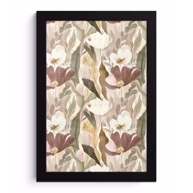 Poster met lijst - Bloemen - Aquarel - Kleurrijk