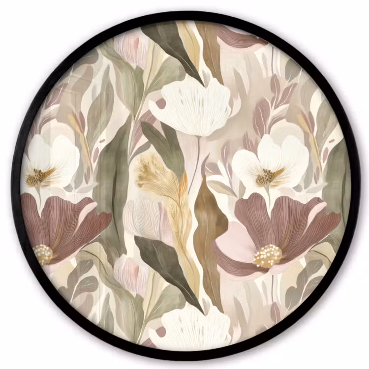Ronde fotolijst - Bloemen - Aquarel - Kleurrijk